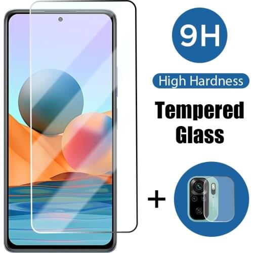 Phone Glass 2 in 1 Screen Protector On Redmi Note 10 9 8 7 6 Pro Camera Lens Film For Redmi Note 10S 9S 9T 5G Protective Glass
