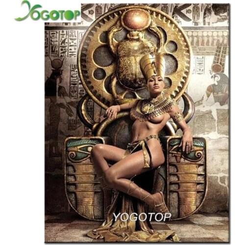 5D diamond embroidery full display Picture Of Rhinestone mosiac DIY Diamond Painting portrait Egyptian Queen Egypt Art YY1577