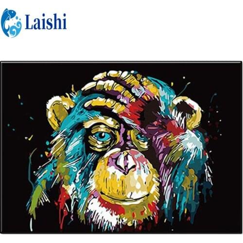 5D Diamond Painting Abstract doodle animal art, gorilla Full Square Diamond Embroidery Sale Rhinestones Pictures Diamond Mosaic