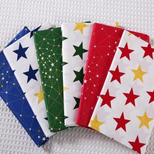 6pcs Stars Series Cotton Fabric Patchwork Cltoh Quilting Material Sewing supplies For Baby/Childs clothes cushion bedding