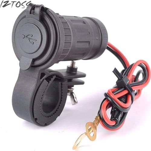 IZTOSS Motorcycle Adapter Converter 12-24V Waterproof Smart Phone Double USB Charger Power Adapter Motorcycle Lighter Outlet