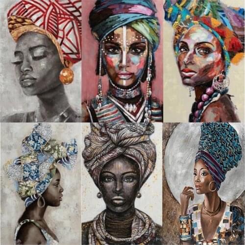 African Black Woman Graffiti Posters And Prints Abstract Girl Canvas Paintings On The Wall Art Pictures Home Decoration Cuadros
