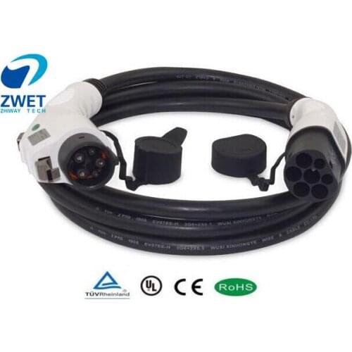 ZWET j1772 ev car connector charger zwet Electric car cable Type 2 Mennekes IEC 62196 16 A 5 Meter charging station ev plug