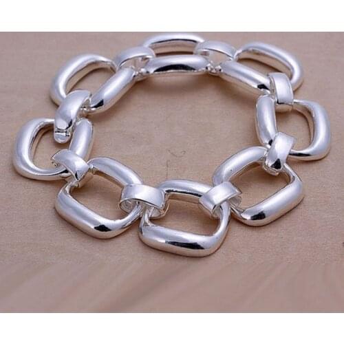 Bracelet Silver Plated Bracelet Silver Trendy Jewelry Bracelet Eight Squares Jewelry Wholesale Free Shipping aksj LH124