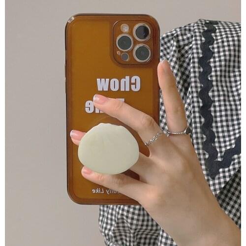 Luxury Bun Holder Stand Phone Case For iPhone 12 11 Pro Max 7 8 Plus XSMAX XR XS Soft TPU Really Like Letter Cover Capa