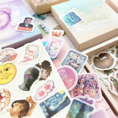 200 pcs/pack van gogh vaporwave Clouds Decorative Stationery box Stickers Scrapbooking DIY Diary Album girl Stick