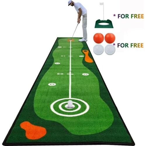 Crestgolf 300cm*50cm Golf Mat Golf Putting Green Indoor Golf Practice Using Indoor Outdoor Long Hitting Mat Golf Training Aids