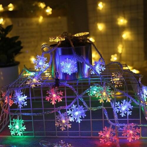 Snowflake Fairy Lights String 2M 3M 6M LED Christmas Lights Decoration Garland Led Light for New Year Decorations 2022 Navidad