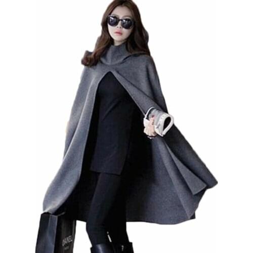 Classic Vogue Women Sleeveless Loose Cape Coat Hooded Cardigan Cloaks Long Shawl Personality Street Trendsetters 2020 Hot