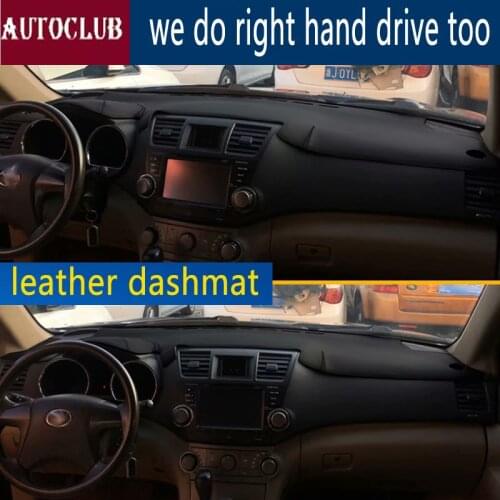 For Toyota Highlander Kluger 2007 -2013 Leather Dashmat Dashboard Cover Pad Dash Mat SunShade Carpet Cover 2008 2010 2011 2012