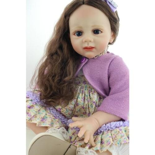 60cm Baby Soft Silicone Newborn Dolls Baby Dolls Handmade Dolls Baby Toys Kid Baby Toys Girl Pricess Toy Dolls Rooted Hair