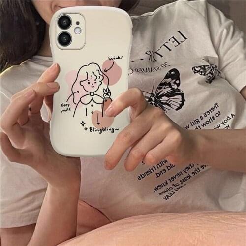 Cute anime girl phone case for iphone 12 pro max 11 SE2020 tpu cover for iphone x xs max xr silicone bumper for iphone 6 7 8plus