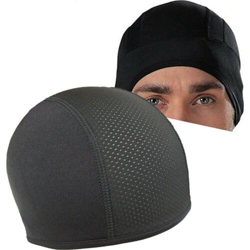 Motorcycle Headwear One Size Fit All Elastic Breathable Moisture Wicking Cooling Skull Cap Inner Liner Helmet Beanie Dome Cap