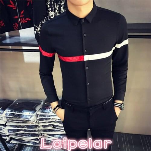 Brand New Men Fashion Casual Long Sleeved Shirt Autumn Winter Hot Sale Striped Mens Shirts Long Sleeve Slim Fit Shirt Men