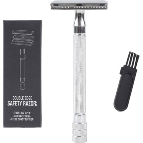 Mens Manual Shavers Classic Safety Razor Metal Razor With Brush Blades Double Edge Mens Hand Shaver Old Style Razor