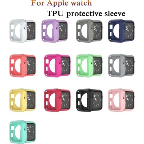 Soft silicone case for Apple Watch Band series 3 2 1 40 44MM Watch bracelet series 1 2 3 protection 42mm 38mm strap accessories