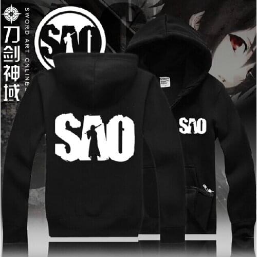 New Casual Mens Japan Anime Sword Art Online Hoodie Kirito SAO Long Sleeve Hooded Coat