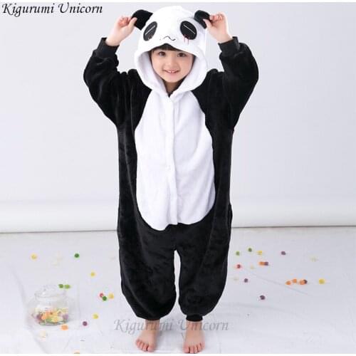 Kigurumi Unicorn Pajamas Childrens Pajamas for Boys Girls Flannel Panda Stich Pijamas Set Animal Sleepwear Winter Onesies 4-12