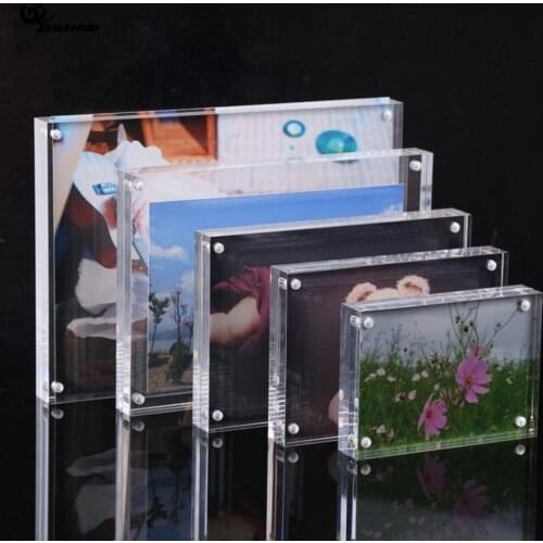 DIY Acrylic Transparent Photo Frame Rectangle Magnet Picture Frame High Quality Frames for Home Decor Birthday Gift Supply