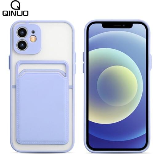 Clear Matte Wallet Phone Case for iPhone 12 11 Pro Max X XR XS Max 6 6S 7 8 Plus SE 2 Lens Protection Card Slot Holder Bag Cover