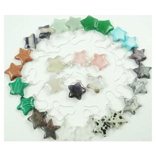 Natural stone tiger eye Turquoises Quartz Crystal Opal star earring pendant for diy Jewelry making earring Accessories