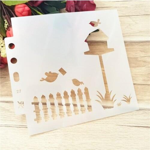 Birds nest Scrapbook Manual Painting Template Hollow Spray Masked Version Spray Pattern Drawing Mask Hollow Template Lace Ruler