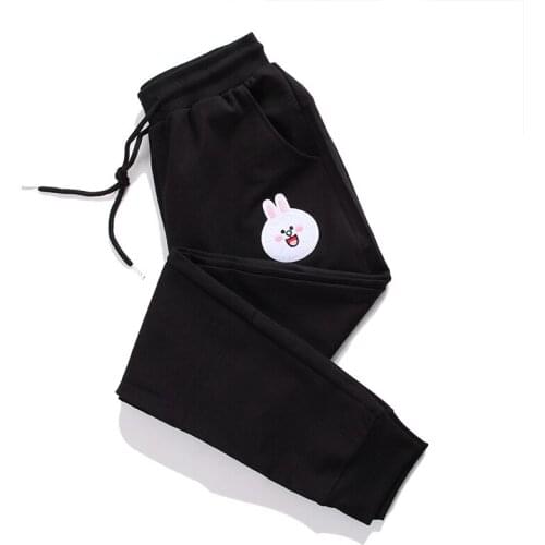 Sport Sweatpants For Women Fashion Rabbit Embroidery Harem Pant Female Loose Trousers Spring Fall Streetwear Plus Size P115