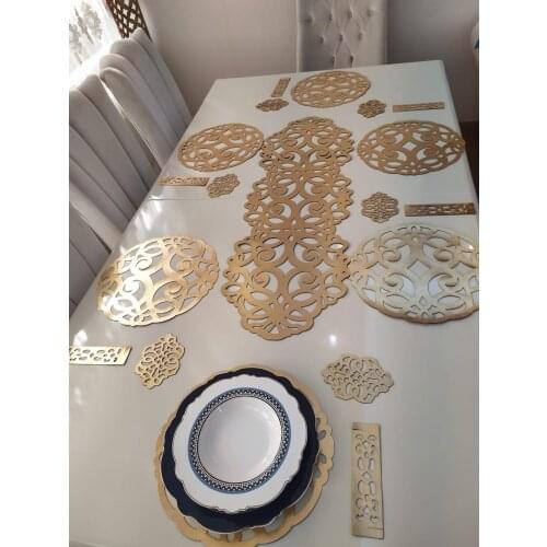 SARAYLI - Ottoman Motifs Table Runner Dinner Set (4/6/7/8/10/12 Persons) - Wedding Table Set
