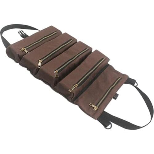 Multi-purpose Tool Roll Up Canvas Storage Bag Key Pouch Car Hang Zipper Carrier Fodable Tote Organizer