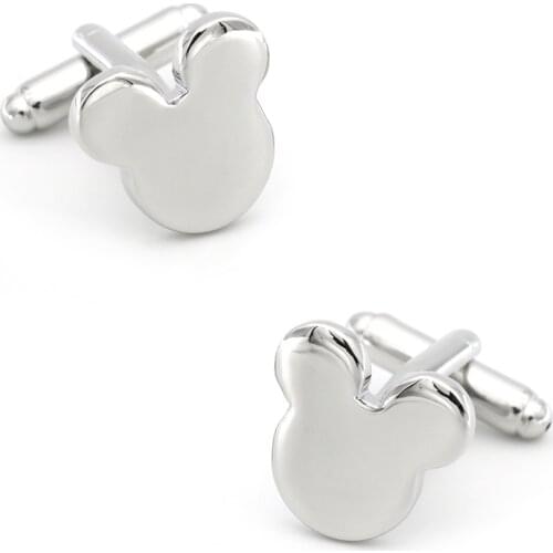 Mickey Cuff Links For Men Cartoon Mouse Design Quality Brass Material Silver Color Cufflinks Wholesale&retail