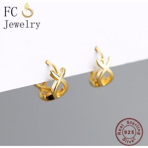 925 Sterling Silver Sample Gold Color Infinity Love Forever Hoop Earring For Women Boucles D Oreille Jewelry Oorbellen 2020 New