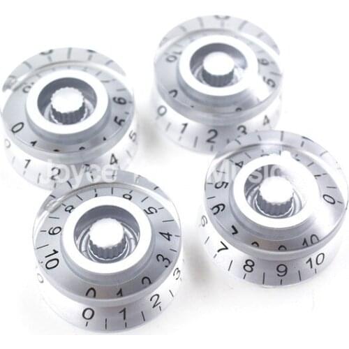 1 Set of 4pcs Niko Transparent Silver Electric Guitar Knobs For LP SG Style Electric Guitar Free Shipping Wholesales