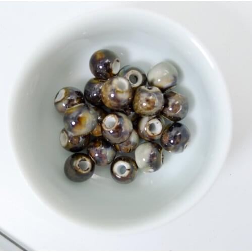 10# 40pcs Sphere Ceramic Beads China Wholesale Porcelain Bead For Jewelry Making 10mm Beads #A301C