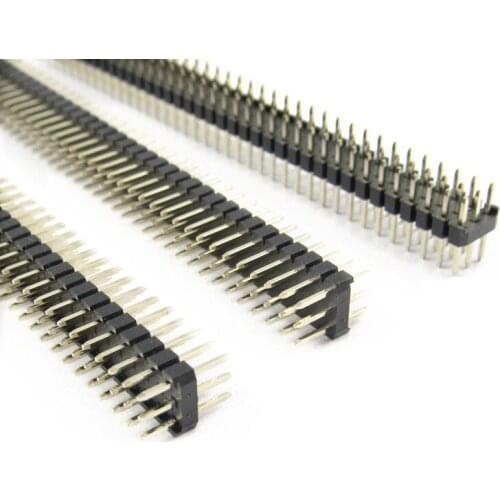 10pcs 2.54mm Pin Header 3X40P Straight/Right Angle trible row Gold-plated