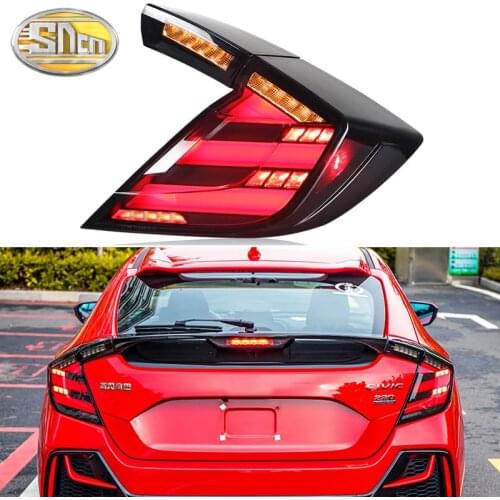 2PCS Car LED Taillight Tail Light For Honda Civic Hatchback Type R Rear Fog Lamp + Brake Light + Reverse + Dynamic Turn Signal