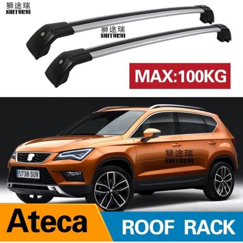 2Pcs Roof bars For seat Ateca , 5-dr SUV, 2016-2020 Aluminum Alloy Side Bars Cross Rails Roof Rack Luggage CUV SUV