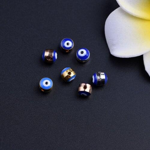 20pcs/lot zhu ru 5.3mm new diy Bead Charm European evil eye Charms Pendant Beads Fit Bracelet necklace jewelry materials gift