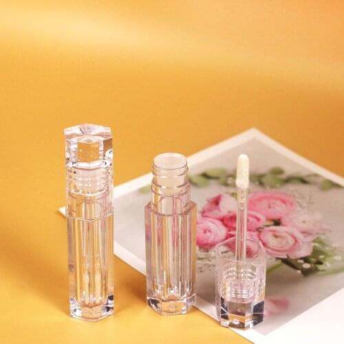 5ml New Rhombohedral Transparent Lip Gloss Empty Tube Cosmetic Plastic PETG Lipgloss Packaging Container