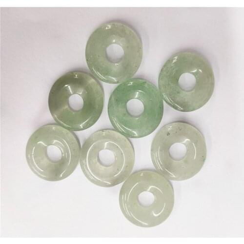 8Pcs 18x6mm Natural Green Aventurine Donuts Pendant Bead For DIY Jewelry Necklace Bracelet Making Accessories Creative Gifts