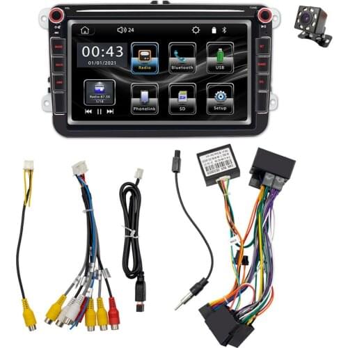 Autoradio 2 Din Car Multimedia Player 8-inch Touch Screen Bluetooth Car Radio MP5 Player AUX FM Support Rear View Camera For VW