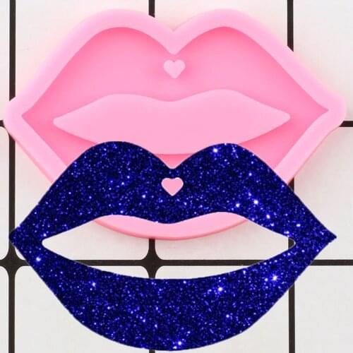 Shiny Lips Silicone Molds DIY Epoxy Resin Molds Mouth Keychain Craft Custom Mould Pendant Polymer Clay DIY Jewelry Making Charms