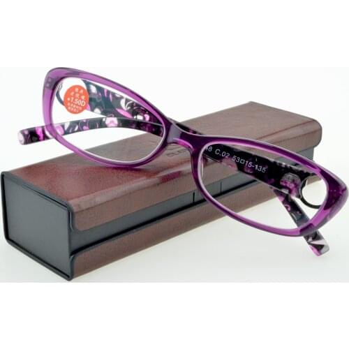 Blu Light Blocking Reading Glasses Rectangular with PC Case CLARAVIDA America Brand for Ladies Women Ultralight +0.75~+4.0