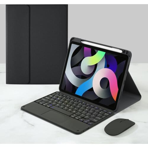 Case with Keyboard for iPad Air3 Air4 10.2 7th 8th Generation Bluetooth-compatible Wireless Cover Silicone Touchpad