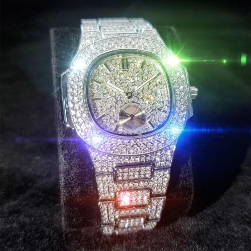 MISSFOX White Gold Watch Men Luxurious Fashion Quartz Watches Man Timer Calendar Stainless Steel Water Resistant Men Wristwatch