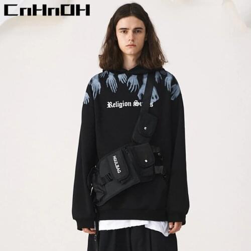 CnHnOH Original Street Fashion Brand Couple Outfit HOODIE Loose Hooded Hand Fleece Hoodie Religion Sucks 9310