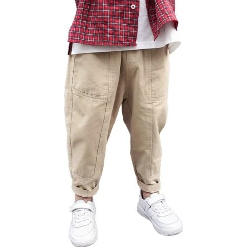 Childrens Spring Autumn Boys Pant Kids Casual Pants Boys' Solid Color Work Clothes Trendy Pants Boy Clothes 4 6 810 12 Ages