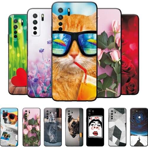 For Huawei P40 Case Covers For Huawei P40 Pro Scenery Cute Cartoon Silicone Case For Huawei P40 Lite E Phone Case Cover Bumper