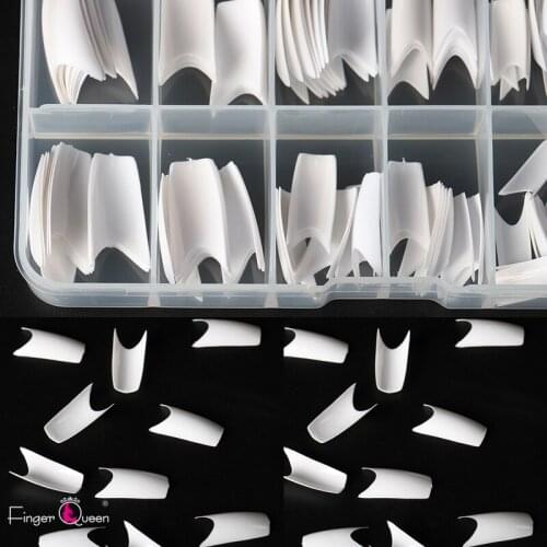 Fingerqueen 1set White Natural Color French False Nail Tips Artificial Fake Nails Art Acrylic Manicure Tools FQ919(F-3)