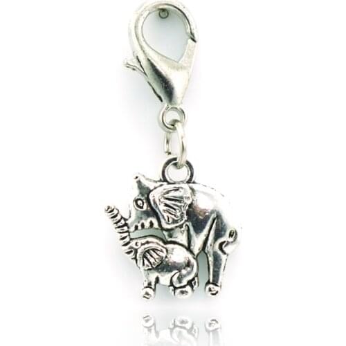 JINGLANG DIY High Quality Fashion Black Silver Metal Dangle Alloy Flower Pendant Lobster Clasp Charms For Jewelry Accessories