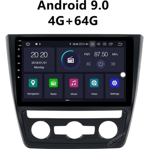 JSTMAX 10.2'' Android 9.0 4G + 64G ISP Screen Car DVD Radio Stereo Player For Skoda Yeti 2014 2015 2016 GPS Navigation